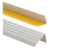 ProfiPVC Perfil de PVC autoadhesivo de borde para escaleras 41mm x 25mm en Forma de L, Tiras antideslizantes para peldaños, Esquina para cantos - Cantonera Protector, 200cm, Gris claro