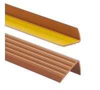 ProfiPVC Perfil de PVC autoadhesivo de borde para escaleras 41mm x 25mm en Forma de L, Tiras antideslizantes para peldaños, Esquina para cantos - Cantonera Protector, 100cm, Ámbar