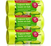 Profissimo Worki na śmieci o pojemności 20 litros, ze świeżym zapachem cytrusowym, 3 skztuki w opakowaniu, 75 worków (3 x 25 sztuk), ideal do domu, Biura i łazienki
