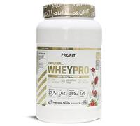 PROFIT - Concentrado de proteína de suero de leche - Promiko - Alto en BCAA, glutamina y aminoácidos esenciales. Con enzimas digestivas - Sabor fresa y chocolate blanco - 1000 gr = 30 servicios.