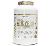 PROFIT - Concentrado de proteína de suero de leche - Promiko - Alto en BCAA, glutamina y aminoácidos esenciales. Con enzimas digestivas - Sabor Fresa y Chocolate Blanco - 2000 gr = 60 servicios