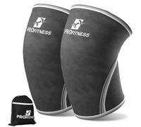 ProFitness - Rodillera de sujeción y compresión para levantamiento de potencia, Medium, Gris