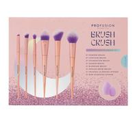 Profusion Cosmetics Brush Crush - Juego de brochas de maquillaje de 8 piezas, brochas para rostro y ojos para mezclar, contornear y resaltar, kit de herramientas de maquillaje vegano y libre de