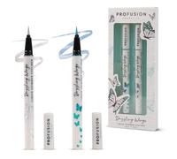 Profusion Cosmetics Empowered Butterfly Dazzling Wings - Delineador de ojos líquido brillante, de secado rápido, impermeable, líneas lineales brillantes, cepillo flexible para una aplicación fácil y