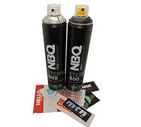 PROGAL COLORS NBQ ETERNAL - Essential Pack - Spray Mate Alta Presión (1x Negro 600mL + 1x Plata 600mL + Pegatinas) Secado Ultrarrápido para Graffiti Manualidades y Decoración
