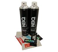 PROGAL COLORS NBQ ETERNAL Pintura en Spray Plateado Mate Alta Presión - Two Silver Pack - 2x Plata 600mL + Pegatinas + Astro Fat Cap - Secado Ultrarrápido para Graffiti, Decoración y Manualidades