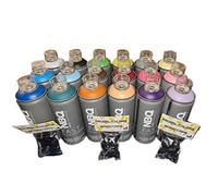 PROGAL COLORS NBQ FAST MAGIC PACK (18x Spray 400mL + Difusor/Cap) Pintura en Spray de Alta presión Acabado Mate Multisuperficie Muralismo y decoración, perfecto para principiantes y expertos