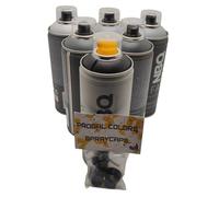 PROGAL COLORS Nbq pro Pack de pintura en spray 6 x 400ml escala de grises + 3 boquillas