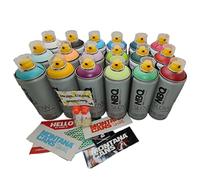 PROGAL COLORS NBQ Slow Master Cake Pack Spray de Pintura Multisuperficie Baja Presión Acabado Mate (18x 400ml + 6x Difusor/Cap de Repuesto + Pegatinas)
