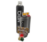 PROGAL COLORS Pack de pintura graffiti NBQ 1x 600ml plata +1x negro 400ml+1x rojo 400ml +3 boquillas
