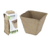 PROGARDEN Macetas de 6 x 6 cm, cartón, 14 unidades, biodegradables, rectangulares, macetas para cultivo de plantas, color natural