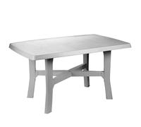 Progarden Mesa de Exterior Rectangular, Made in Italy, Color Blanco, Medidas 88 x 72 x 138 cm