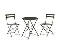 Progarden mesa y sillas de bistró 3 piezas metal verde