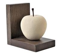 Progetto Arte. Sujetalibros Manzana. Escultura de Piedra sobre Base de Madera. Producto Hecho a Mano.Q027M