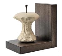Progetto Arte. Sujetalibros Manzana Mordida. Escultura de Piedra sobre Base de Madera Producto Hecho a Mano..Q027T
