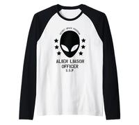 Programa Espacial Secreto/Oficial de Enlace Alienígena Diseño Divertido Camiseta Manga Raglan
