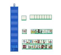 Programa visual para niños - Gráfico de rutina diaria para niños pequeños | 45 tarjetas de imágenes y bolsa de viaje | Planificador visual para el autismo TDAH | Gráfico de comportamiento educativo |