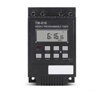 Programable Digital Time Switch Relay, LCD Electronic DIN Rail Mount Relay Timer, Pequeño microordenador Control Power Timer Switch (negro)