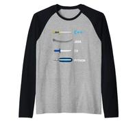 Programador Arma Diciendo Plus Plus Java Sharp Python Camiseta Manga Raglan