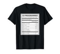 Programador C# Programador Datos Nutricionales Programación Codificación Camiseta