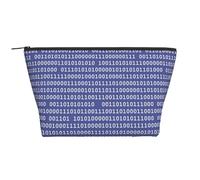 Programador Código De Computadora Binario Púrpura, Bolsa de artículos de tocador Bolsa de Maquillaje Bolsa de cosméticos Bolsa de artículos de tocador de Viaje portátil
