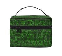 Programador Código De Computadora Decimal Verde, Bolsa de Maquillaje Bolsa de cosméticos Bolsa de Aseo de Viaje portátil Estuche para lápices