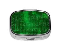 Programador de codificación de datos binarios, Pastillero cuadrado para bolsillo o monedero, pequeño contenedor de pastillas, organizador de pastillas de viaje