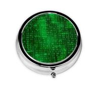 Programador de codificación de datos binarios, Pastillero, Pastillero redondo Pequeño contenedor de pastillas Organizador de pastillas de viaje