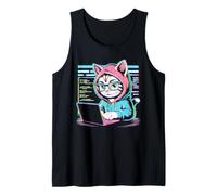 Programador de Gato Divertido codificación portátil Hacker estética Camiseta sin Mangas