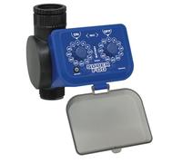 Programador de grifo para automatizar la nebulización en tu jardín o patio. Configura el ON/OFF en segundos para ahorrar agua y ajustar tu nebulización al calor actual