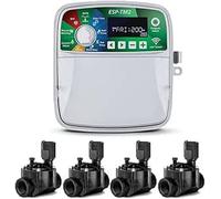 Programador de Riego automático Eléctrico ESP-TM2 4 zonas Interior R.Bird + 4 Electroválvulas 100HV 24V 1"