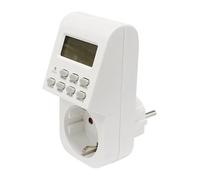 Programador digital con múltiples canales, pantalla LCD, control remoto y funciones personalizables para proyectos de automatización y control.