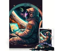 Programador en el Espacio, Rompecabezas de 1000 Piezas para Adolescentes, Puzzle Wise Think Toy, diversión Sencilla, Corte preciso, Papá Noel, selección de Deseos 38x52cm