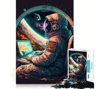 Programador en el Espacio, Rompecabezas de 1000 Piezas para Adolescentes, Puzzle Wise Think Toy, diversión Sencilla, Corte preciso, Papá Noel, selección de Deseos 38x52cm