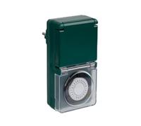 Programador estanco (IP44) mecánico diario (con seguridad para niños) con interruptor - verde - Zenitech