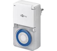 goobay 73289 Temporizador analógico para exteriores - IP44 - ciclo de 30 minutos - tapa de protección - apto para exteriores - protección contra salpicaduras de agua