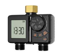 Programador Riego 2 Salidas, Riego Automático a Pilas con Retardo por Lluvia y Pantalla LCD, Programador Riego por Goteo, Temporizador Riego para Jardin, Terraza Exterior, Huerto,finca
