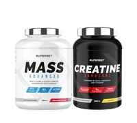 Programme Prise de Masse Avancé - Mass Advanced 2,5kg Yogur Fresa - Hardcore Creatine 1,5 kg Tropical