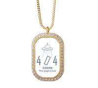 Programmer 404 Error Not Found - Collar con colgante de diamantes de cristal dorado