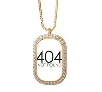 Programmer 404 Error Not Found - Collar con colgante de diamantes de cristal dorado