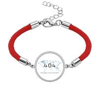 Programmer 404 - Pulsera de cuerda roja de la suerte con página de error Not On Earth, hecha a mano