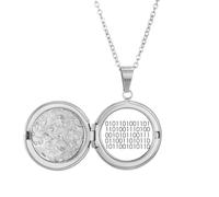 Programmer Binary System - Collar con medallón del mundo, joyería para regalo de cumpleaños