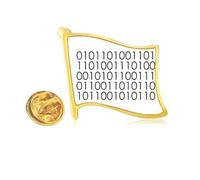 Programmer Binary System - Pin de solapa con bandera de metal dorado