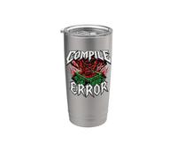 Programmer Coder Compile Error Heavy Metals Skull Vaso térmico de acero inoxidable de doble pared