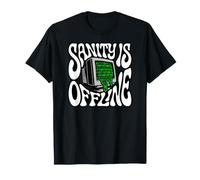 Programmer Coder Sanity Is Offline Retro Tech Camiseta