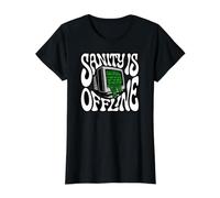 Programmer Coder Sanity Is Offline Retro Tech Camiseta gráfica económica, Mujer, Negro, M