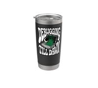 Programmer Debugging Till Dawn Late Night Coding Design Vaso térmico de acero inoxidable de doble pared