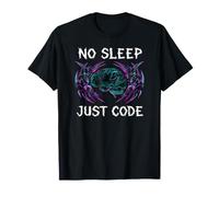 Programmer Hacker No Sleep Just Code Cyberpunk Brain Camiseta