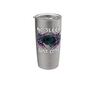 Programmer Hacker No Sleep Just Code Cyberpunk Brain Vaso térmico de acero inoxidable de doble pared