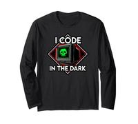 Programmer I Code In The Dark Retro Hacker Skull Manga Larga